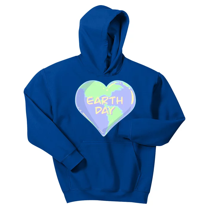 Cute Earth Day World Heart Kids Hoodie