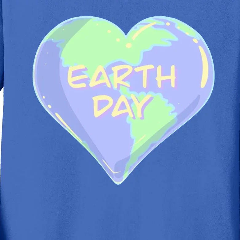 Cute Earth Day World Heart Kids Long Sleeve Shirt