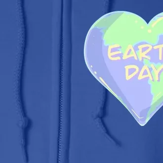 Cute Earth Day World Heart Full Zip Hoodie