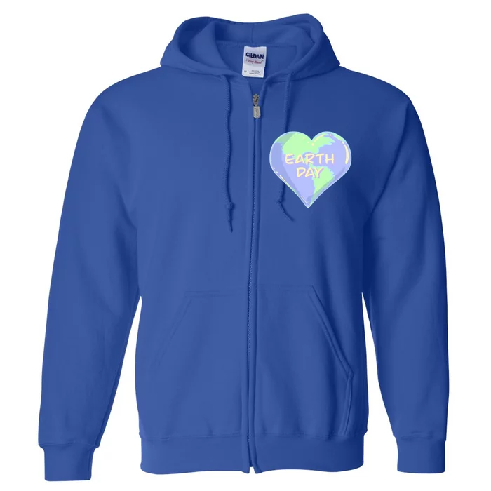 Cute Earth Day World Heart Full Zip Hoodie