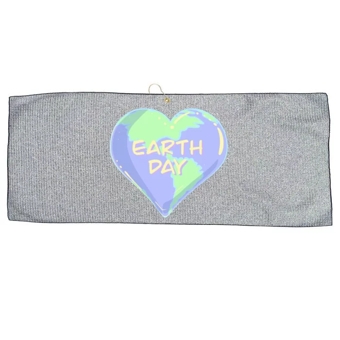 Cute Earth Day World Heart Large Microfiber Waffle Golf Towel