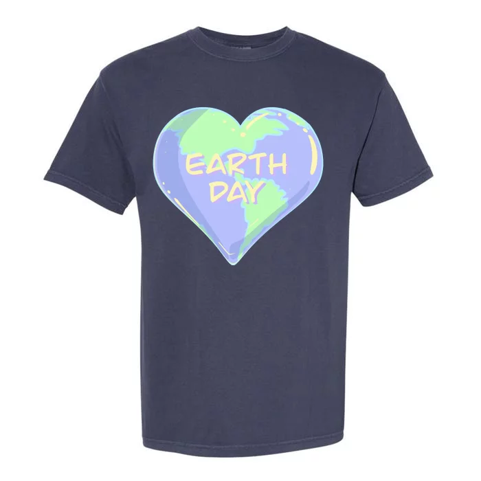 Cute Earth Day World Heart Garment-Dyed Heavyweight T-Shirt