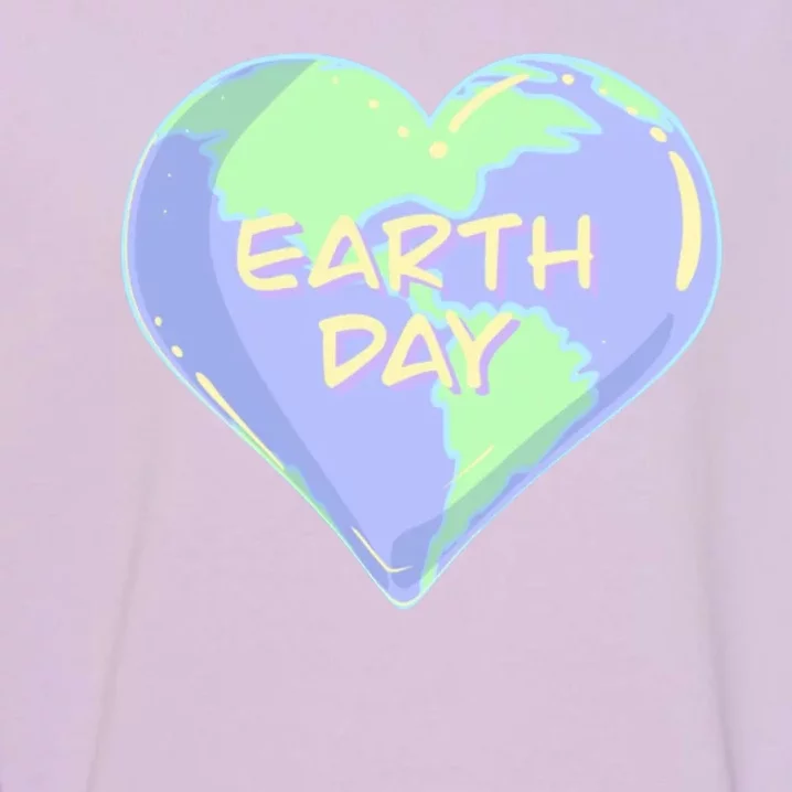 Cute Earth Day World Heart Garment-Dyed Sweatshirt