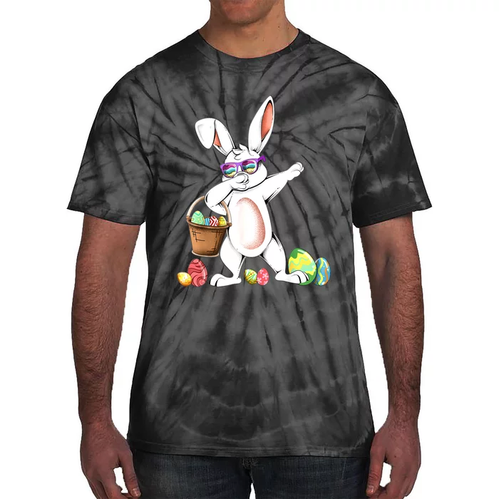 Cute Easter Dabbing Bunny Rabbit With Easter Eggs Tie-Dye T-Shirt