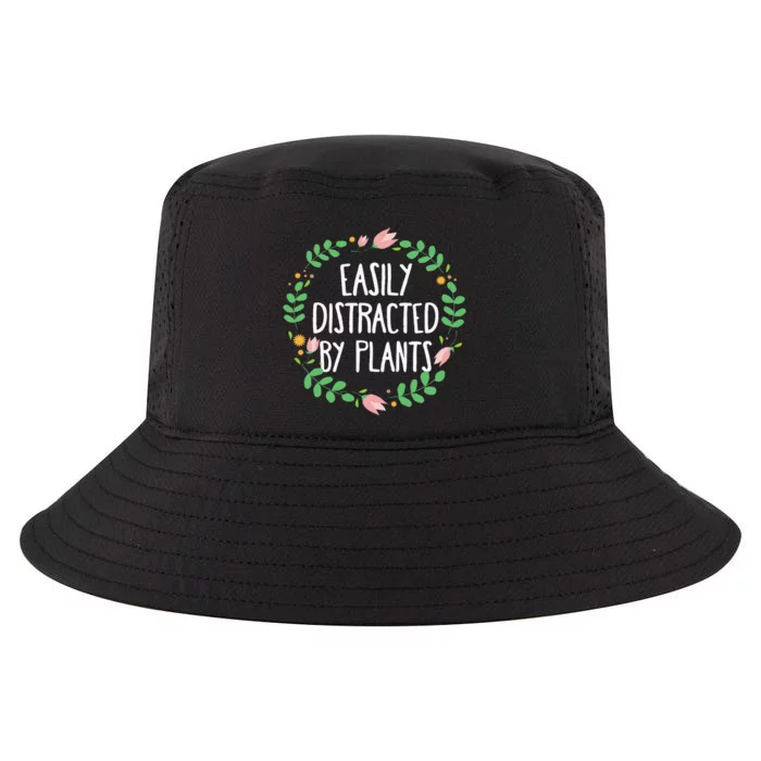 Cute Easily Distracted By Plants Gardening Gift Cool Comfort Performance Bucket Hat