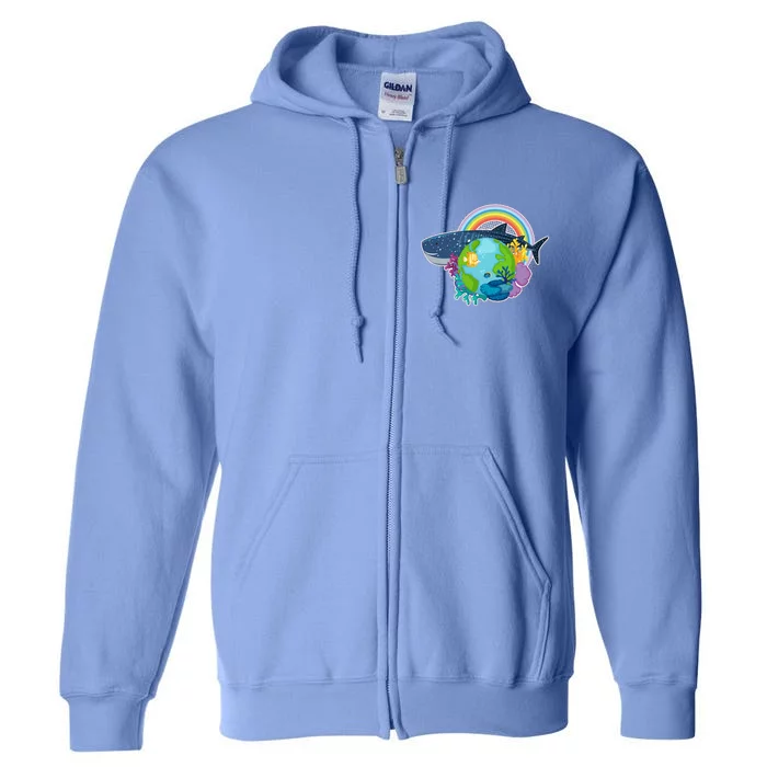 Colorful Earth Day Ocean Sea Life Full Zip Hoodie