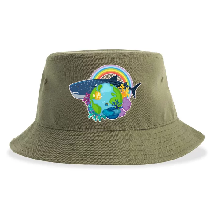 Colorful Earth Day Ocean Sea Life Sustainable Bucket Hat