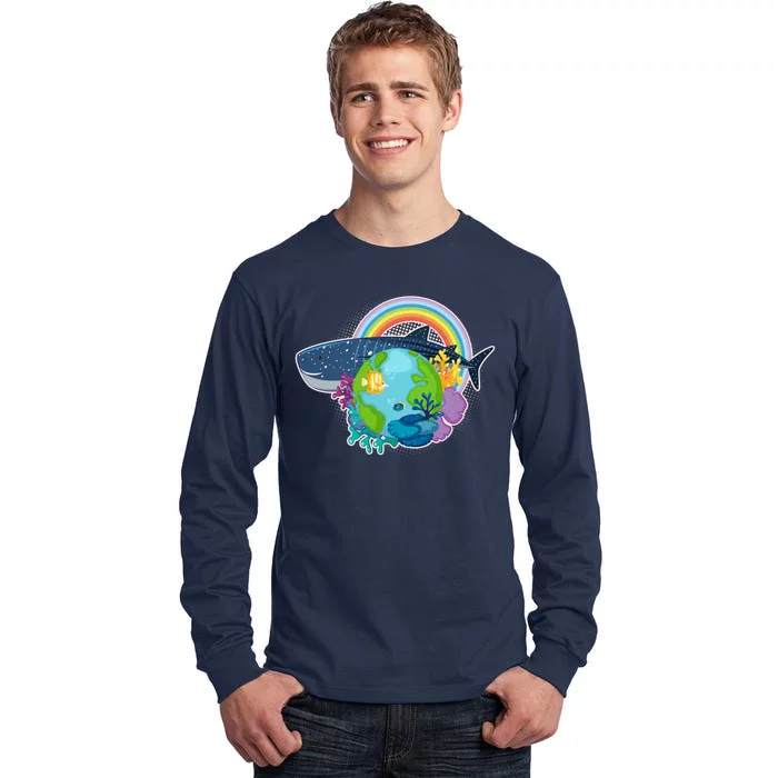 Colorful Earth Day Ocean Sea Life Tall Long Sleeve T-Shirt