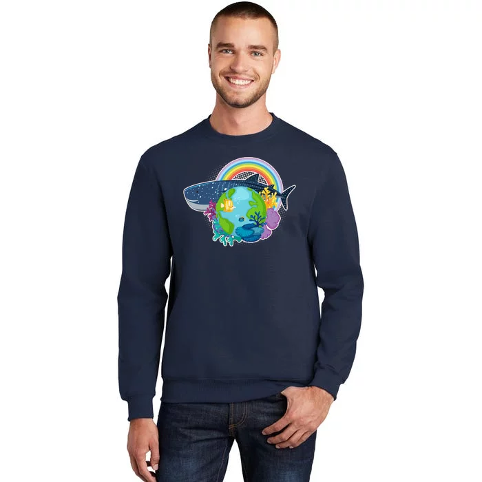 Colorful Earth Day Ocean Sea Life Tall Sweatshirt