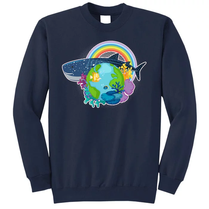 Colorful Earth Day Ocean Sea Life Tall Sweatshirt