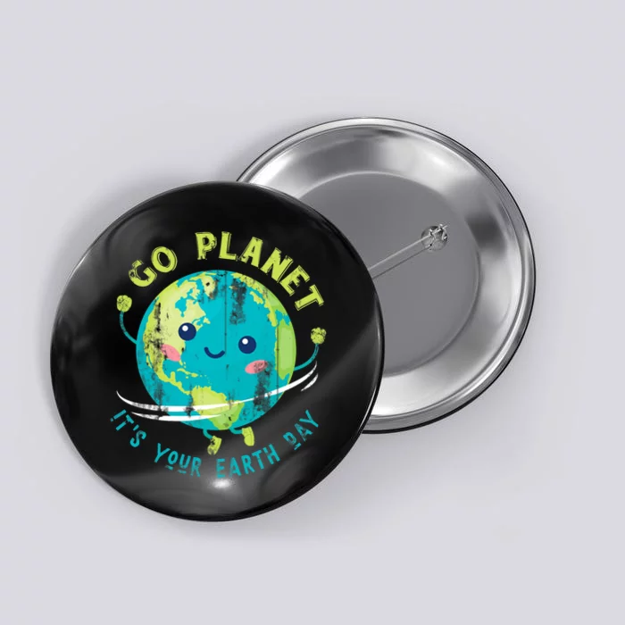 Cute Earth Day Gift Go Planet Button