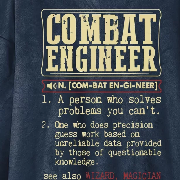 Combat Engineer Dictionary Term Hooded Wearable Blanket