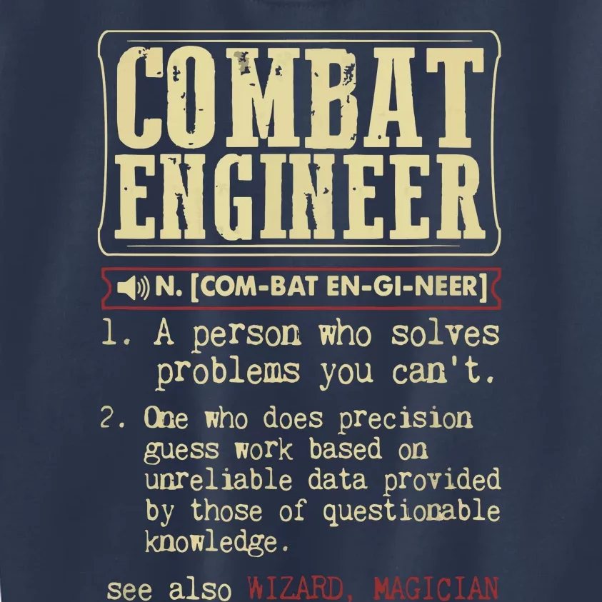 Combat Engineer Dictionary Term Kids Sweatshirt