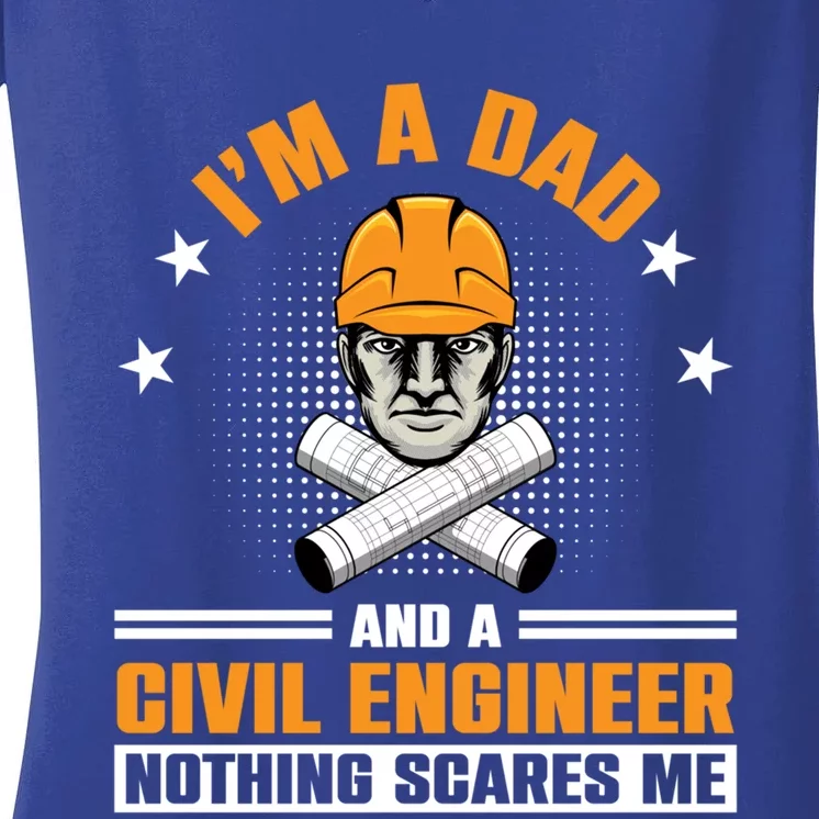 Civil Engineer Dad Civil Engineer Dad Gift Women's V-Neck T-Shirt