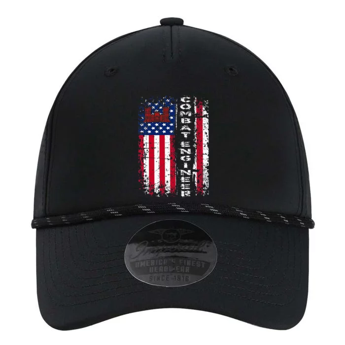 Combat Engineer Distressed American Flag U.S. Military Performance The Dyno Cap