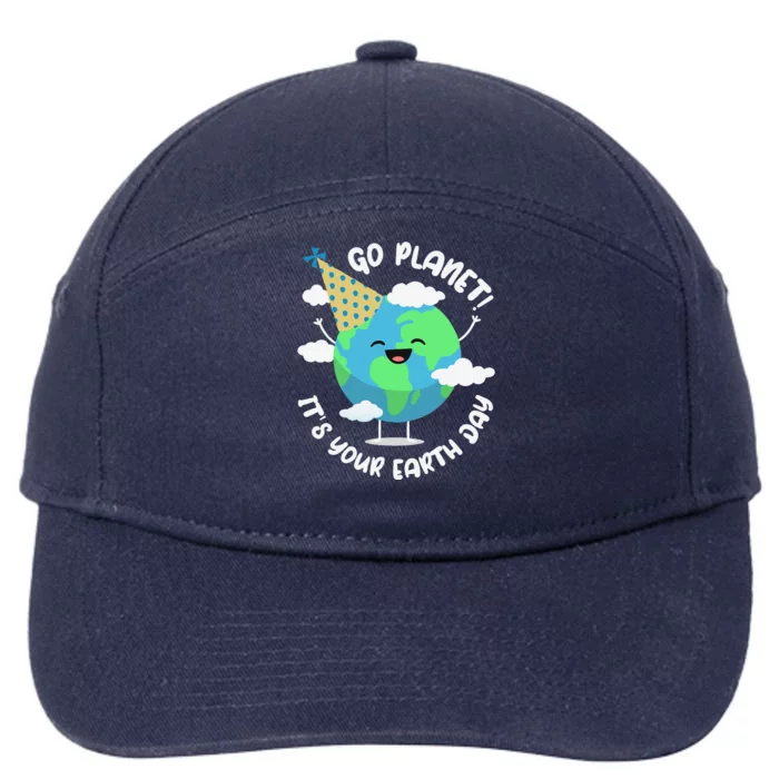 Cute Earth Day Go Planet Its Your Earth Day 7-Panel Snapback Hat