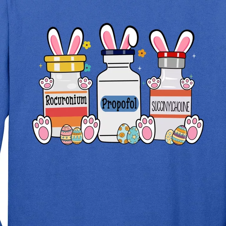 Cute Easter Eggs Bunny Ears Happy Easter Day Icu Nurse Gift Tall Long Sleeve T-Shirt