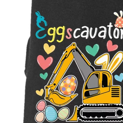 Construction Excavator Easter Day Egg Hunt Doggie 3-End Fleece Hoodie