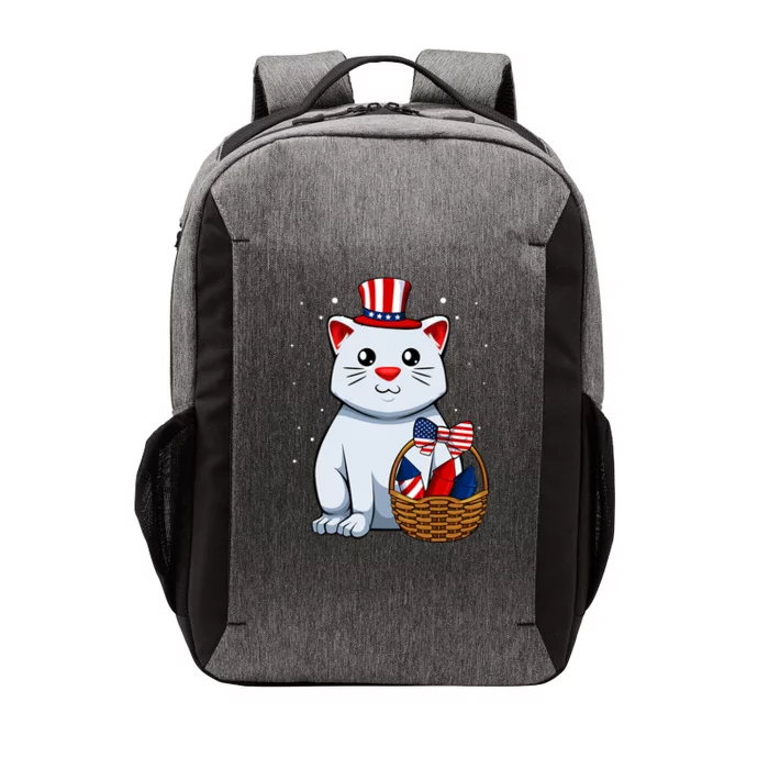 Cat Easter Egg 4th Of July Kitten American Flag Memorial Day Gift Vector Backpack