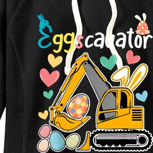 Construction Excavator Easter Day Egg Hunt Toddlers Women's Fleece Hoodie