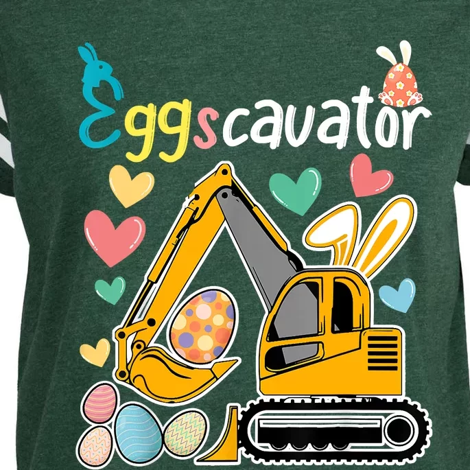 Construction Excavator Easter Day Egg Hunt Toddlers Enza Ladies Jersey Football T-Shirt