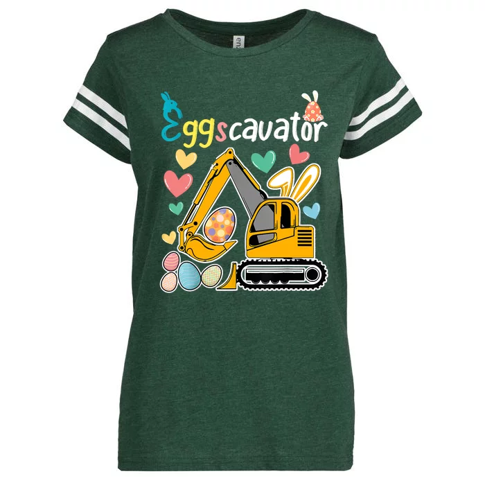 Construction Excavator Easter Day Egg Hunt Toddlers Enza Ladies Jersey Football T-Shirt