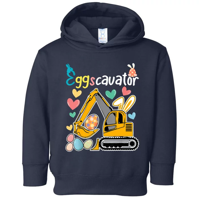 Construction Excavator Easter Day Egg Hunt Toddlers Toddler Hoodie