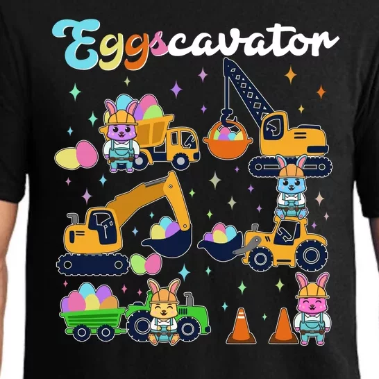 Cute Easter Eggscavator Construction Bunny Rabbits Pajama Set