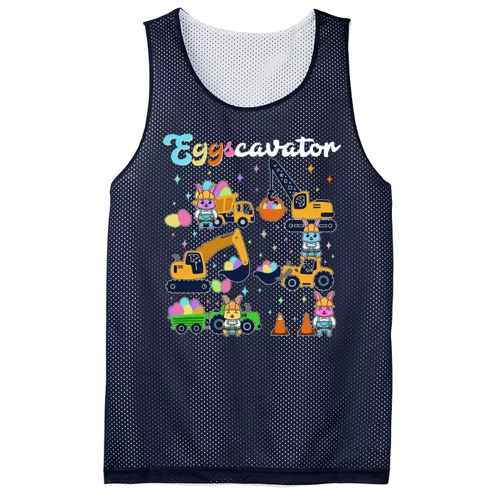 Cute Easter Eggscavator Construction Bunny Rabbits Mesh Reversible Basketball Jersey Tank