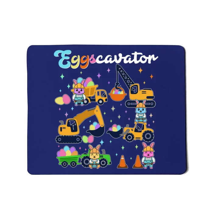 Cute Easter Eggscavator Construction Bunny Rabbits Mousepad