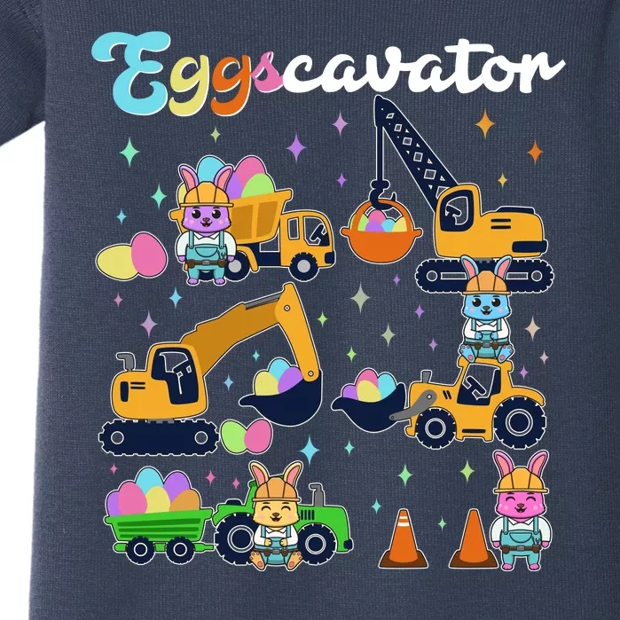 Cute Easter Eggscavator Construction Bunny Rabbits Baby Bodysuit