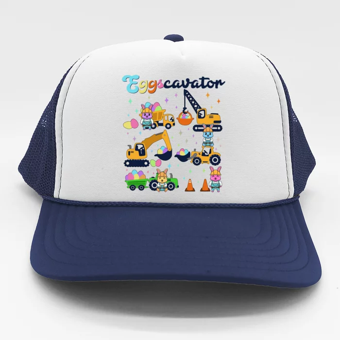 Cute Easter Eggscavator Construction Bunny Rabbits Trucker Hat