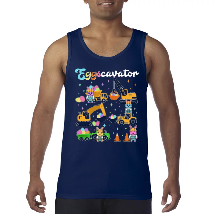 Cute Easter Eggscavator Construction Bunny Rabbits Tank Top