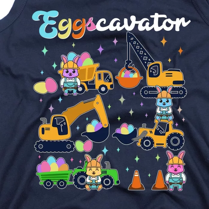 Cute Easter Eggscavator Construction Bunny Rabbits Tank Top