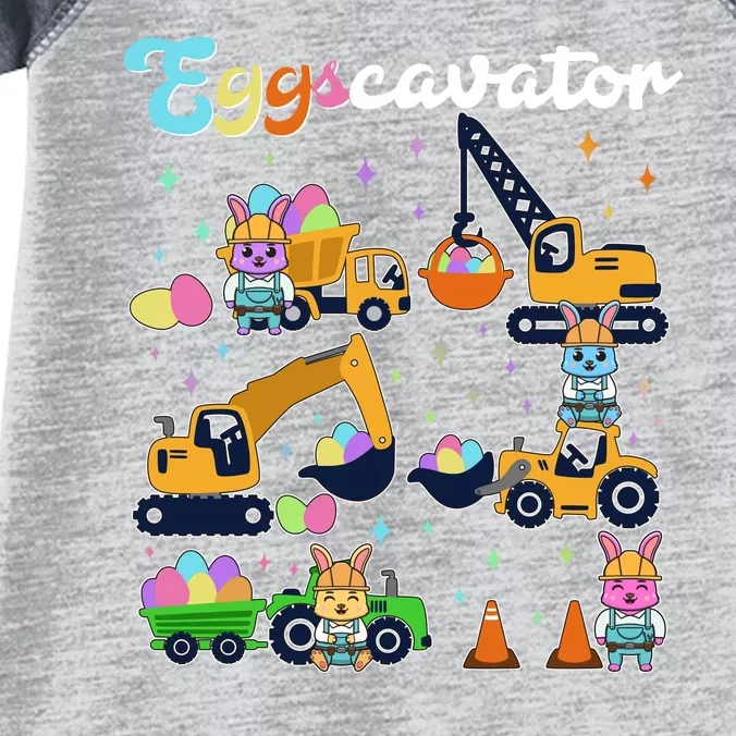 Cute Easter Eggscavator Construction Bunny Rabbits Infant Baby Jersey Bodysuit