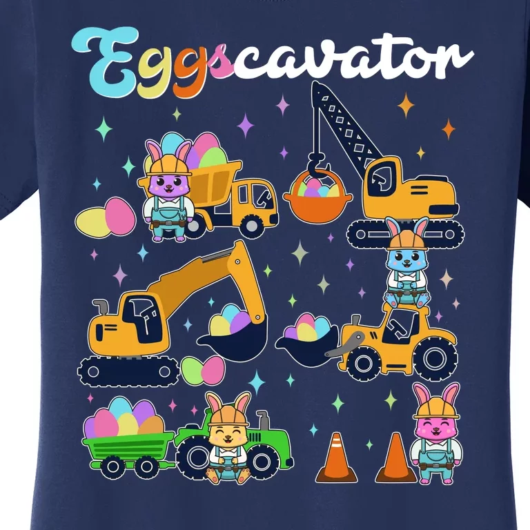 Cute Easter Eggscavator Construction Bunny Rabbits Women's T-Shirt