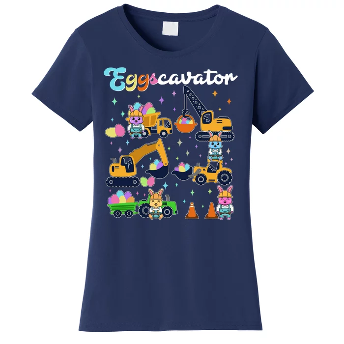 Cute Easter Eggscavator Construction Bunny Rabbits Women's T-Shirt