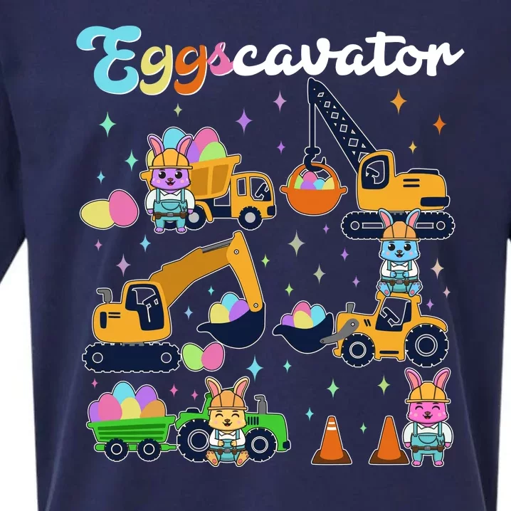 Cute Easter Eggscavator Construction Bunny Rabbits Sueded Cloud Jersey T-Shirt