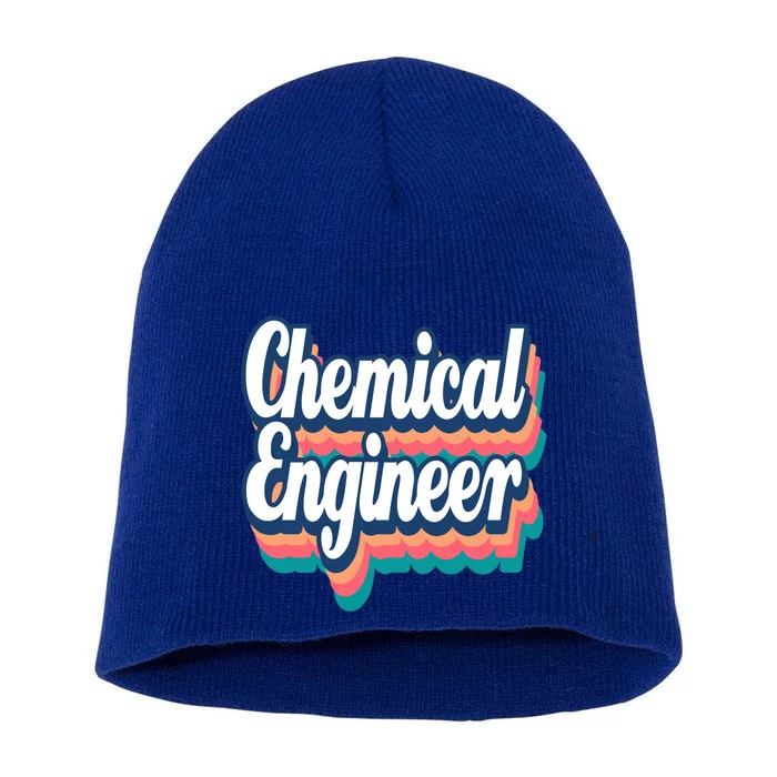 Chemical Engineer Engineering Major Retro Funny Gift Short Acrylic Beanie