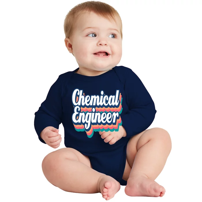 Chemical Engineer Engineering Major Retro Funny Gift Baby Long Sleeve Bodysuit