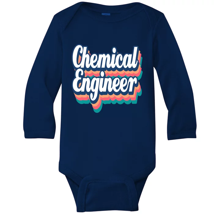 Chemical Engineer Engineering Major Retro Funny Gift Baby Long Sleeve Bodysuit