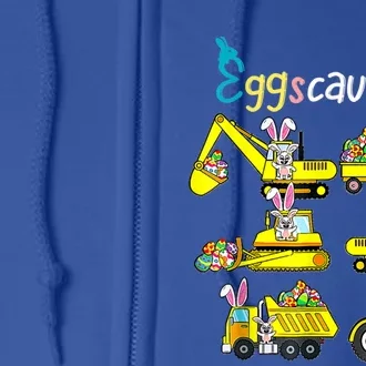 Construction Excavator Easter Day Egg Hunt Cute Gift Full Zip Hoodie