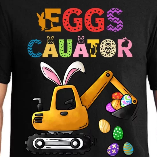 Construction Excavator Easter Day Egg Hunt Meaningful Gift Pajama Set