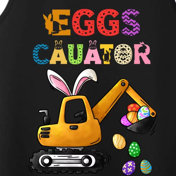 Construction Excavator Easter Day Egg Hunt Meaningful Gift Performance Tank