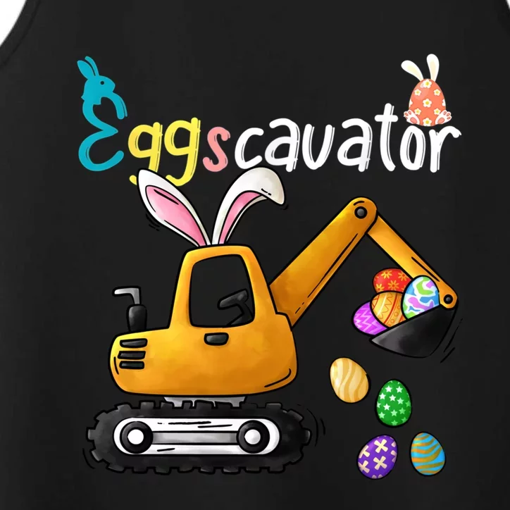 Construction Excavator Easter Day Egg Hunt Gift Performance Tank