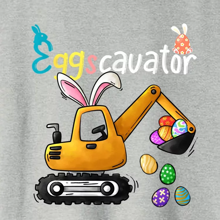 Construction Excavator Easter Day Egg Hunt Gift Women's Crop Top Tee