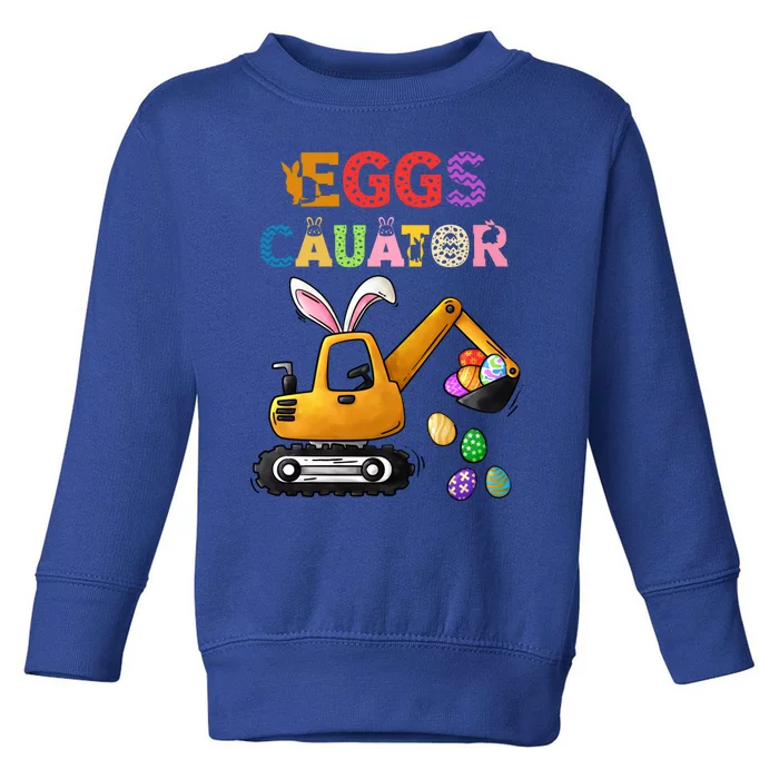 Construction Excavator Easter Day Egg Hunt Gift Toddler Sweatshirt