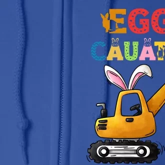 Construction Excavator Easter Day Egg Hunt Gift Full Zip Hoodie