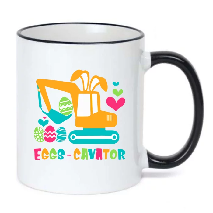 Construction Excavator Easter Egg Hunt Gift Black Color Changing Mug