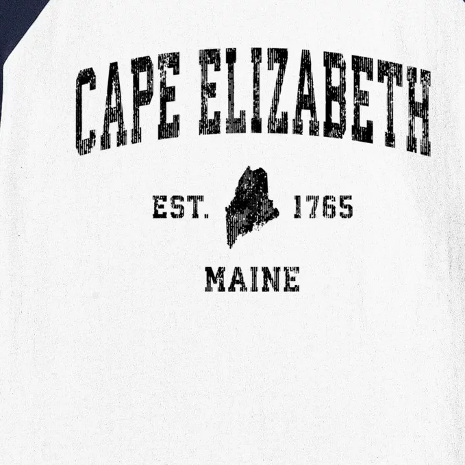 Cape Elizabeth Est 1765 Maine Me Vintage Established Athletic Sports Design Baseball Sleeve Shirt